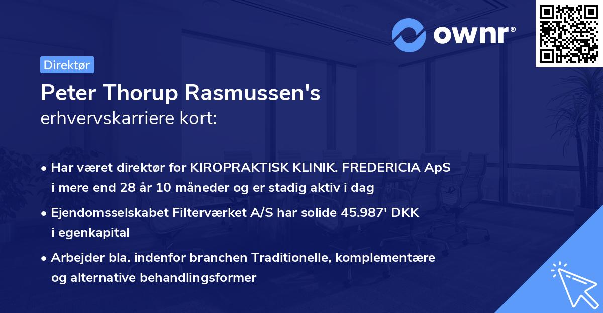 Peter Thorup Rasmussen's erhvervskarriere kort