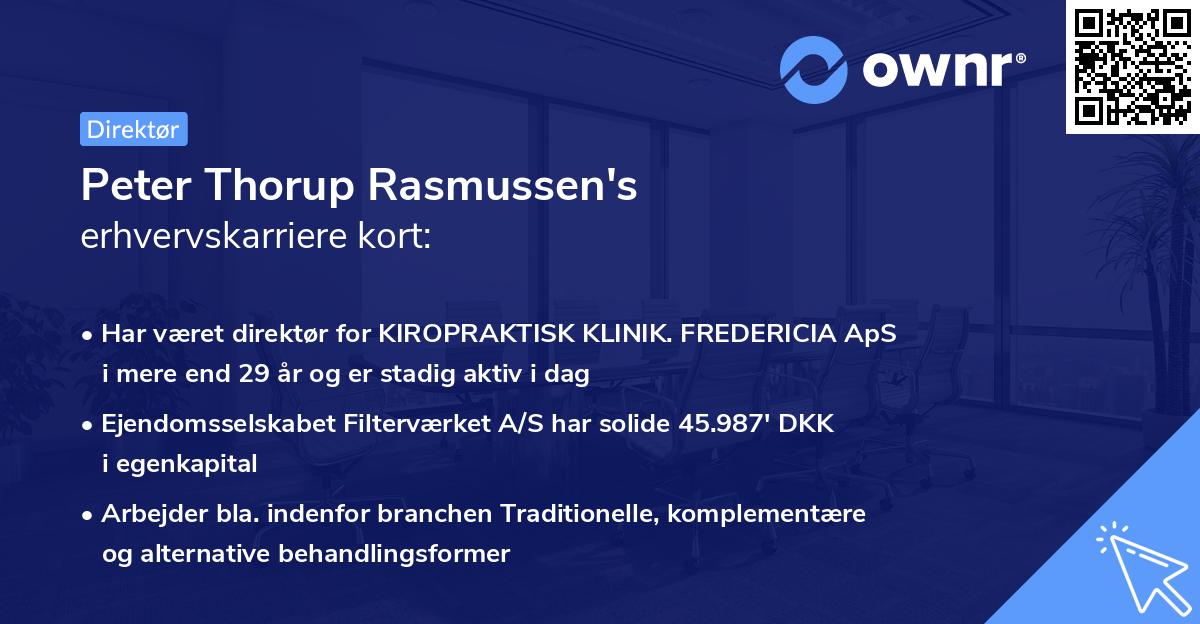 Peter Thorup Rasmussen's erhvervskarriere kort
