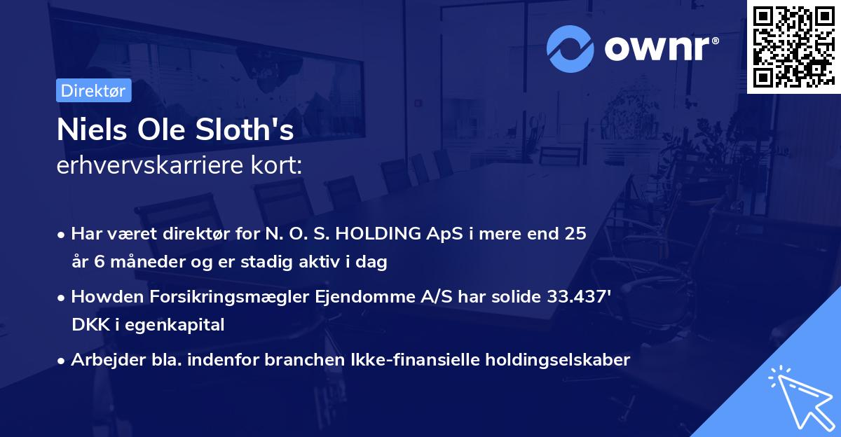 Niels Ole Sloth's erhvervskarriere kort