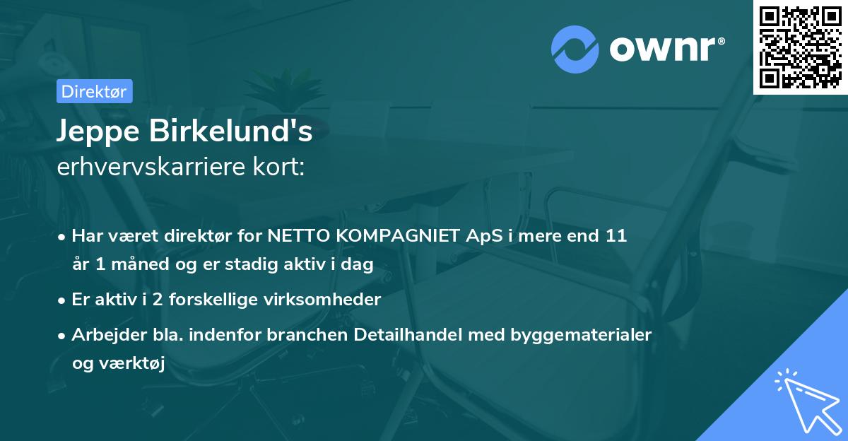 Jeppe Birkelund's erhvervskarriere kort