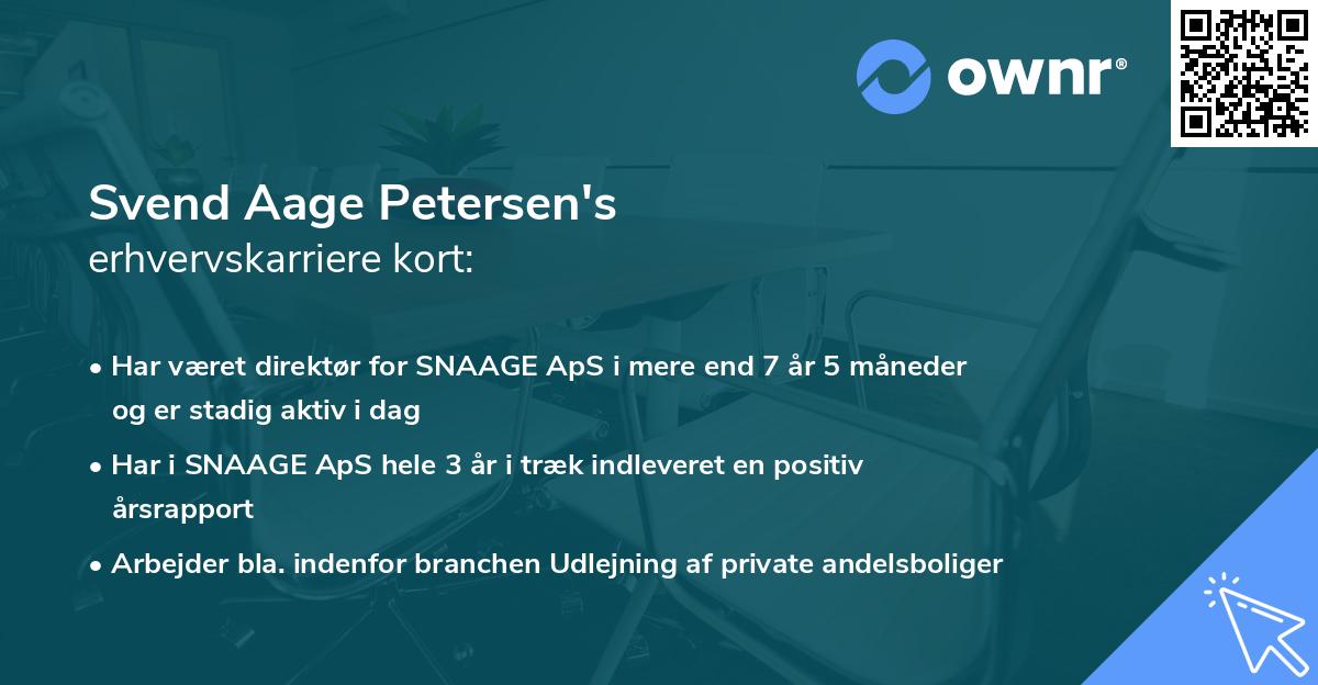Svend Aage Petersen's erhvervskarriere kort