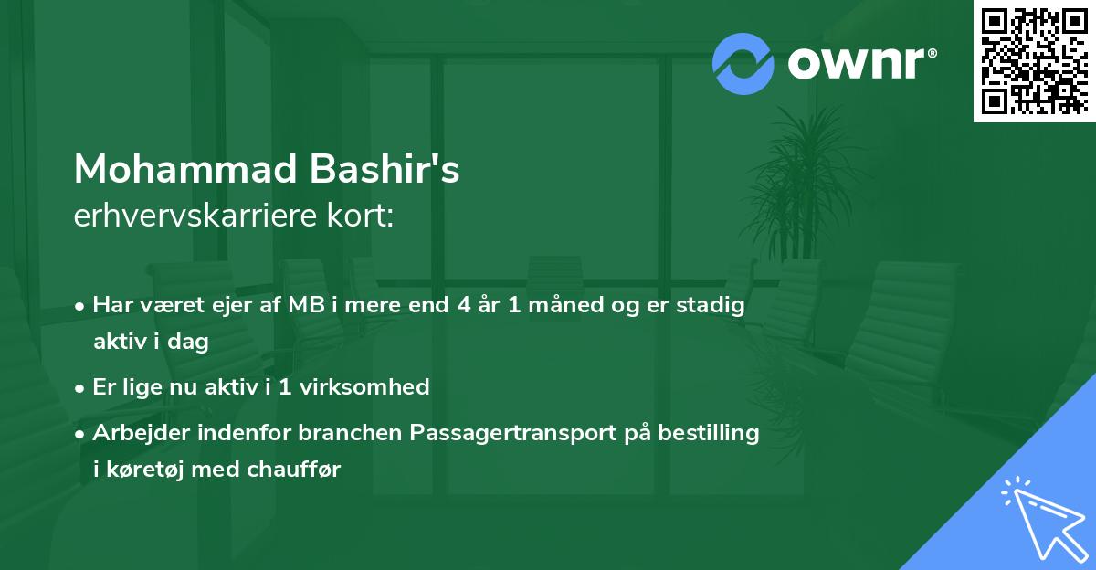 Mohammad Bashir's erhvervskarriere kort