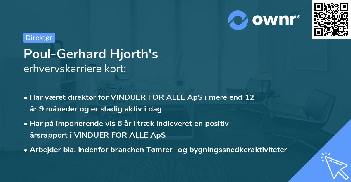 Poul-Gerhard Hjorth's erhvervskarriere kort