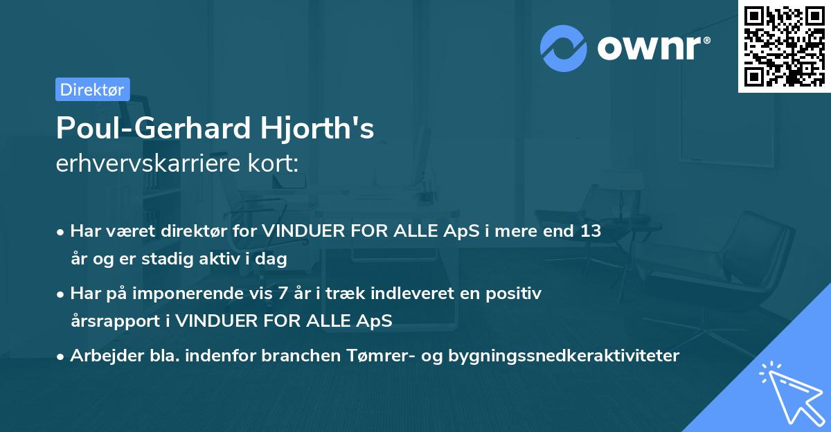 Poul-Gerhard Hjorth's erhvervskarriere kort
