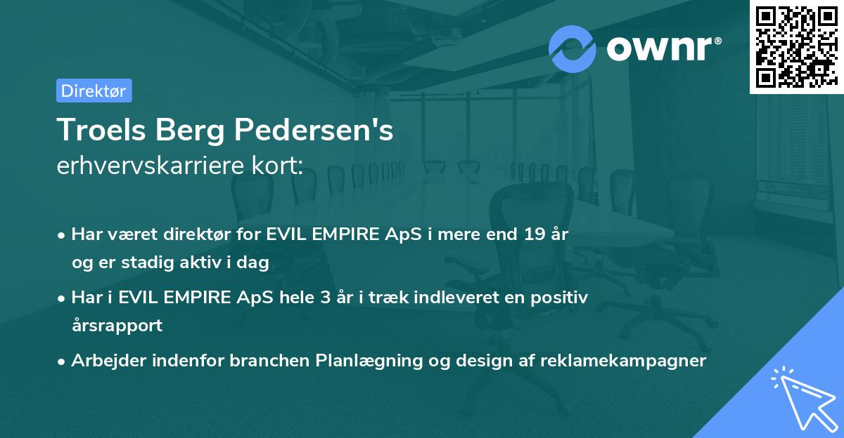 Troels Berg Pedersen's erhvervskarriere kort