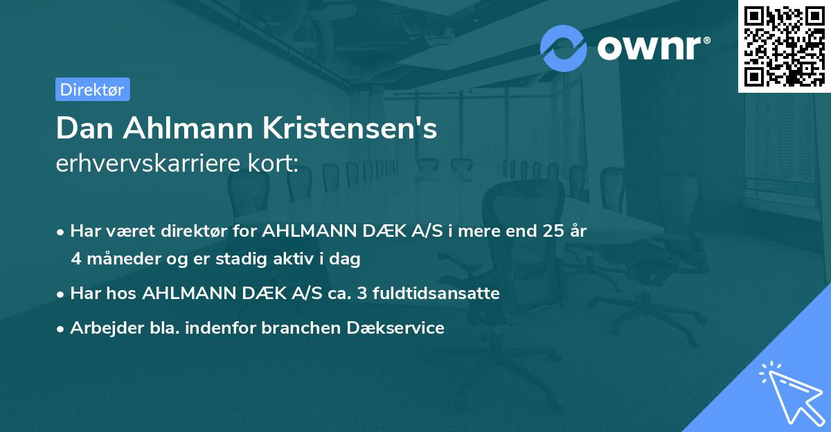 Dan Ahlmann Kristensen's erhvervskarriere kort