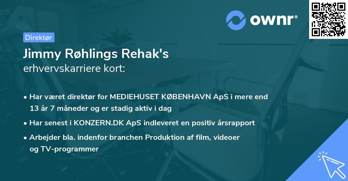Jimmy Røhlings Rehak's erhvervskarriere kort