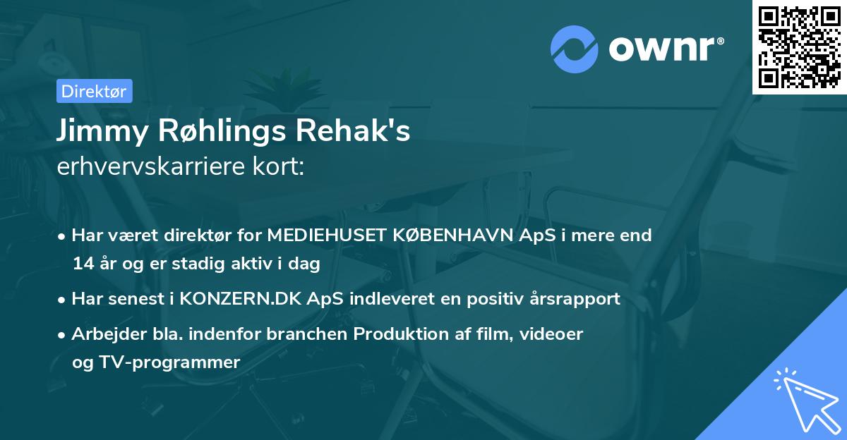 Jimmy Røhlings Rehak's erhvervskarriere kort