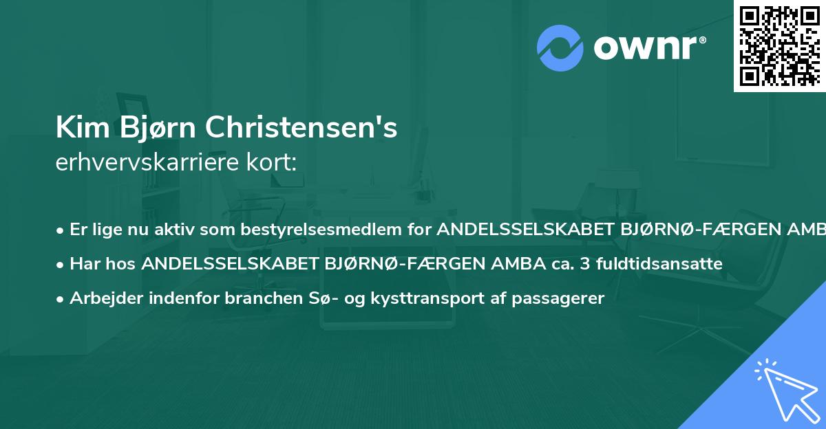 Kim Bjørn Christensen's erhvervskarriere kort