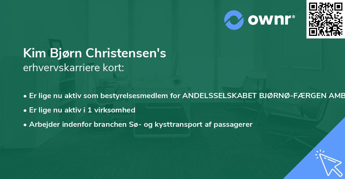 Kim Bjørn Christensen's erhvervskarriere kort