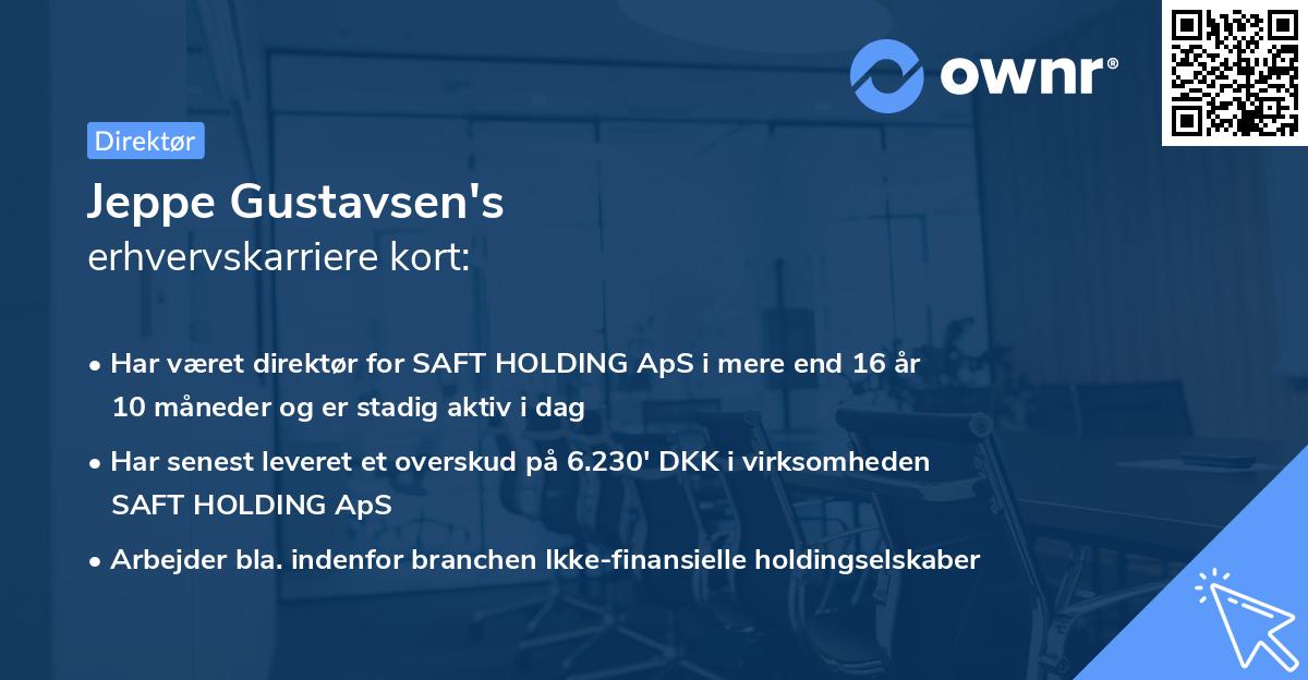 Jeppe Gustavsen's erhvervskarriere kort