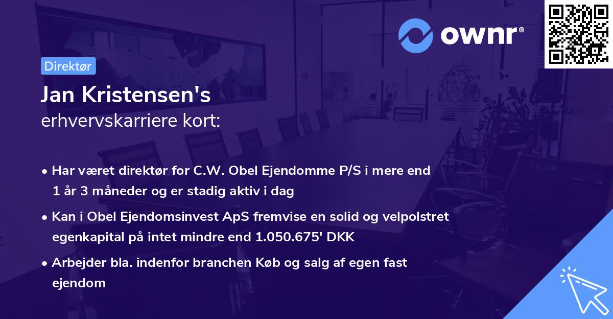 Jan Kristensen's erhvervskarriere kort