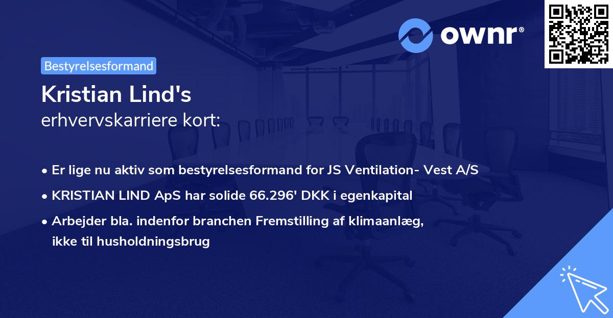 Kristian Lind's erhvervskarriere kort