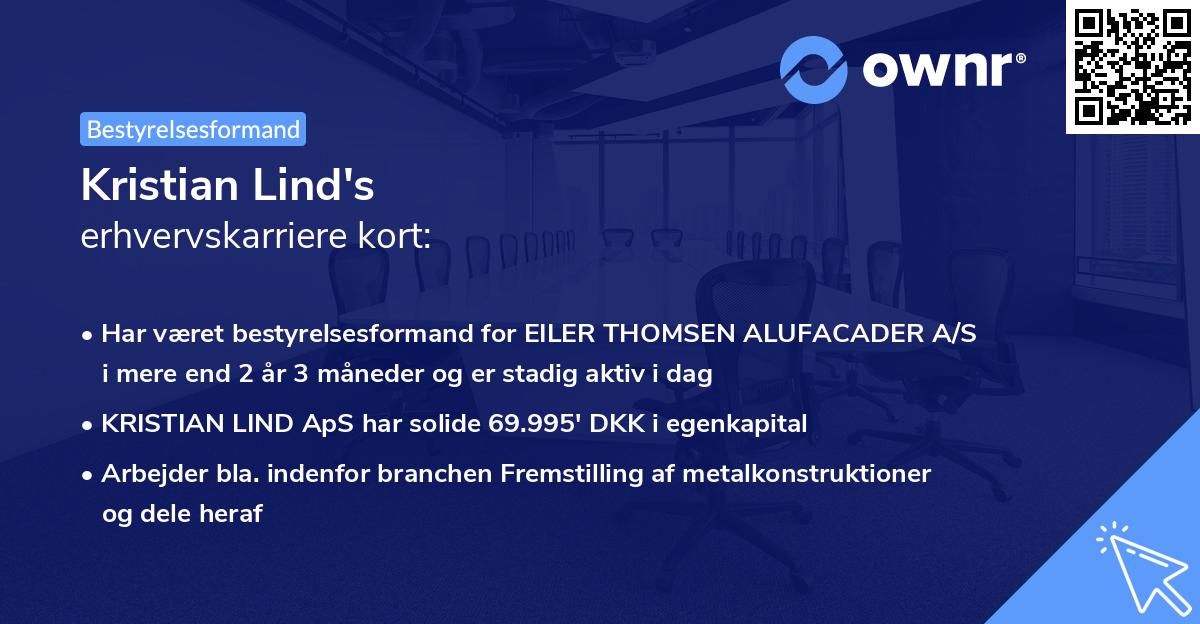 Kristian Lind's erhvervskarriere kort