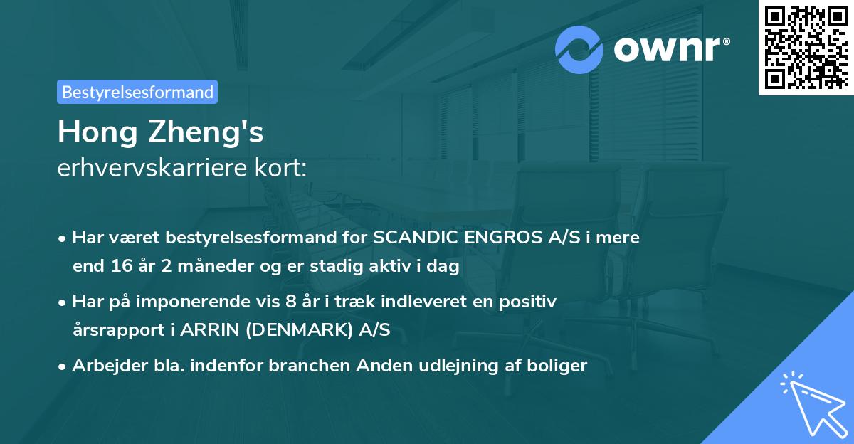 Hong Zheng's erhvervskarriere kort