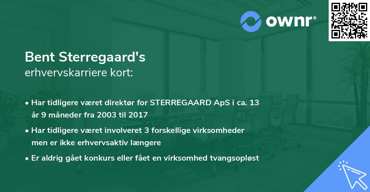 Bent Sterregaard's erhvervskarriere kort