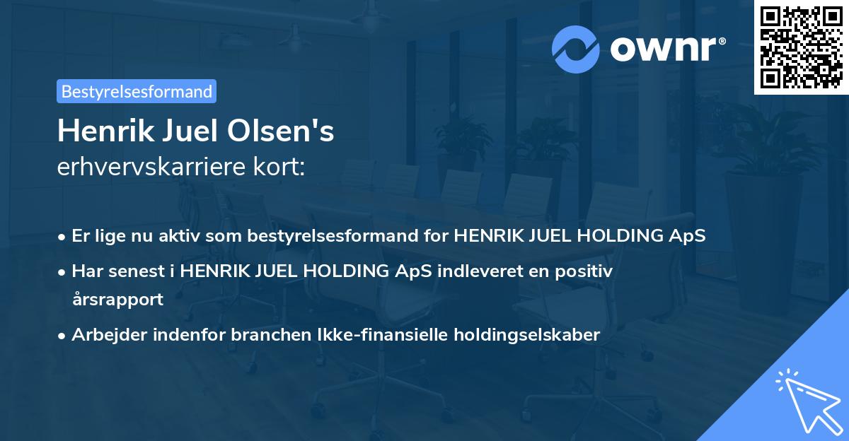 Henrik Juel Olsen's erhvervskarriere kort