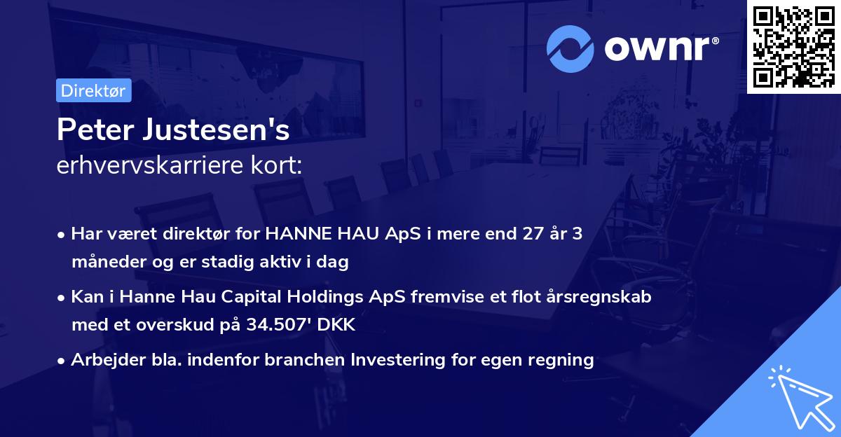 Peter Justesen's erhvervskarriere kort
