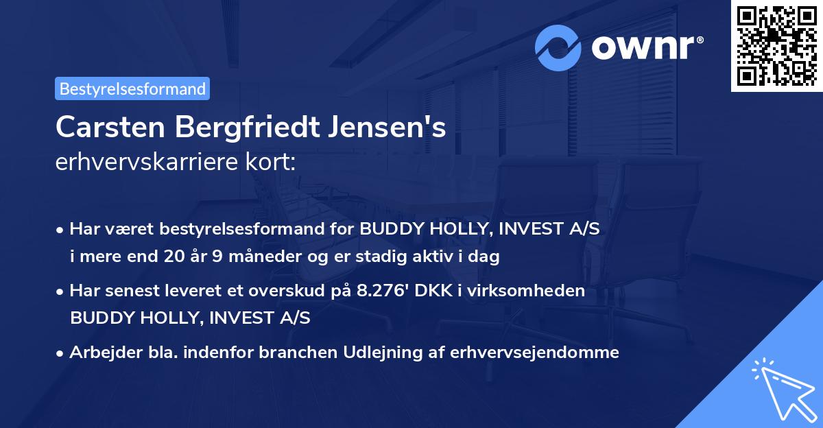 Carsten Bergfriedt Jensen's erhvervskarriere kort