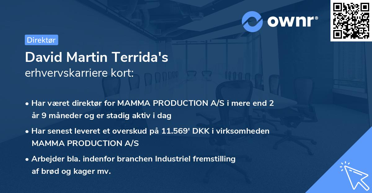 David Martin Terrida's erhvervskarriere kort