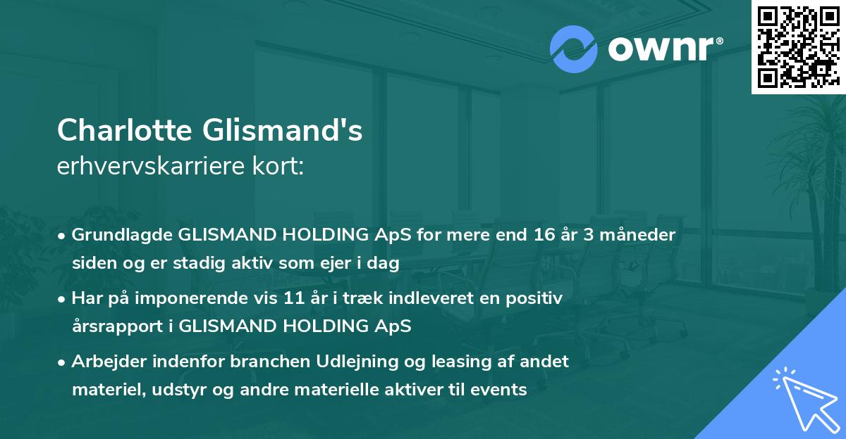 Charlotte Glismand's erhvervskarriere kort