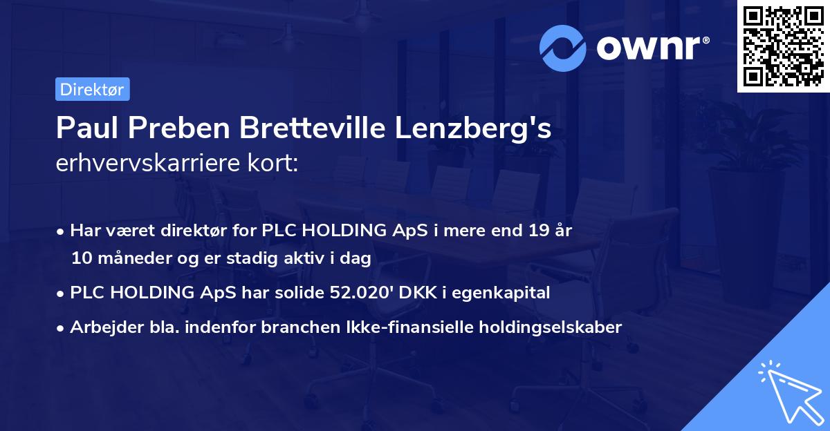 Paul Preben Bretteville Lenzberg's erhvervskarriere kort