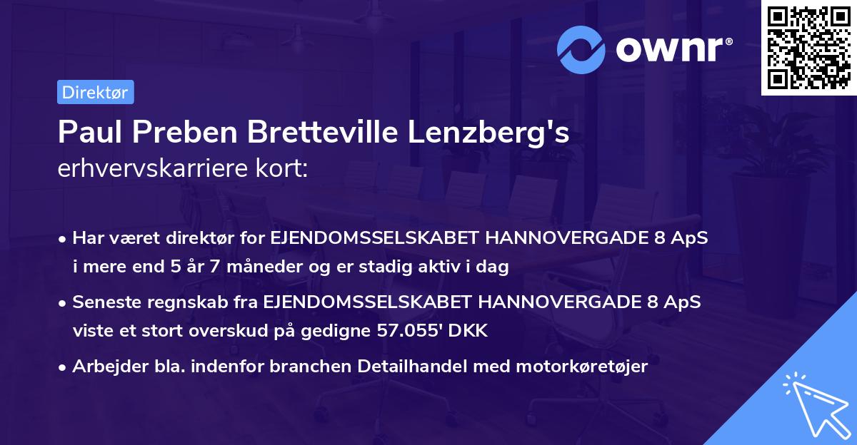 Paul Preben Bretteville Lenzberg's erhvervskarriere kort