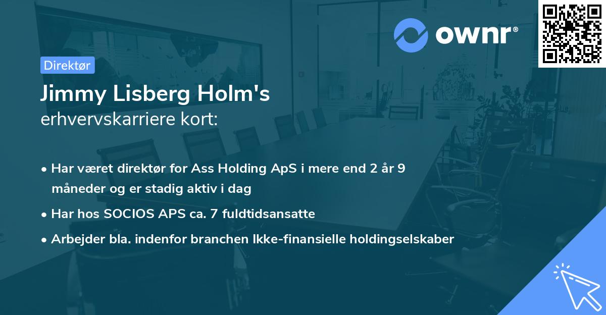 Jimmy Lisberg Holm's erhvervskarriere kort