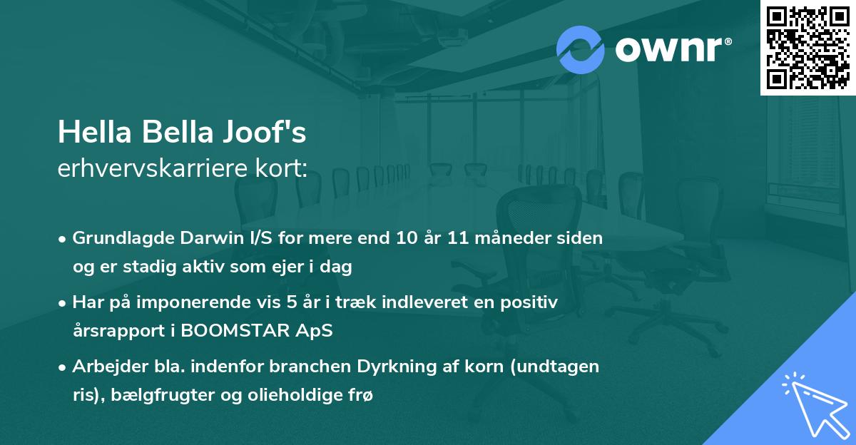Hella Bella Joof's erhvervskarriere kort
