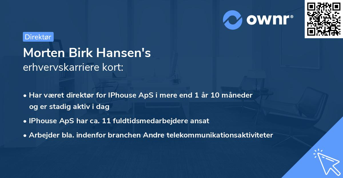 Morten Birk Hansen's erhvervskarriere kort