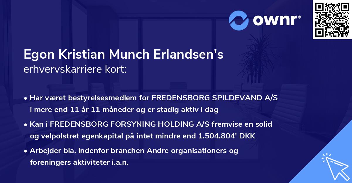 Egon Kristian Munch Erlandsen's erhvervskarriere kort