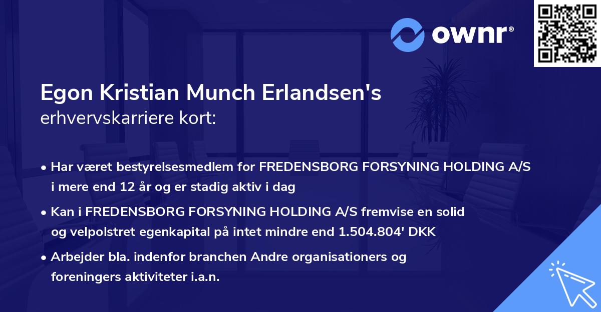 Egon Kristian Munch Erlandsen's erhvervskarriere kort
