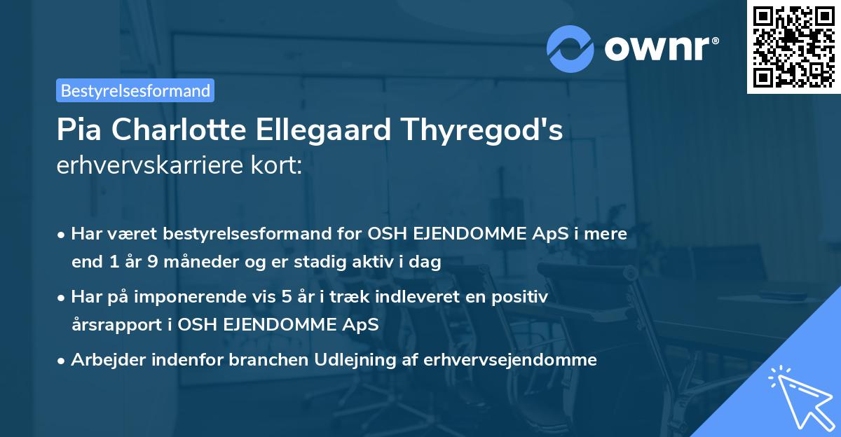 Pia Charlotte Ellegaard Thyregod's erhvervskarriere kort