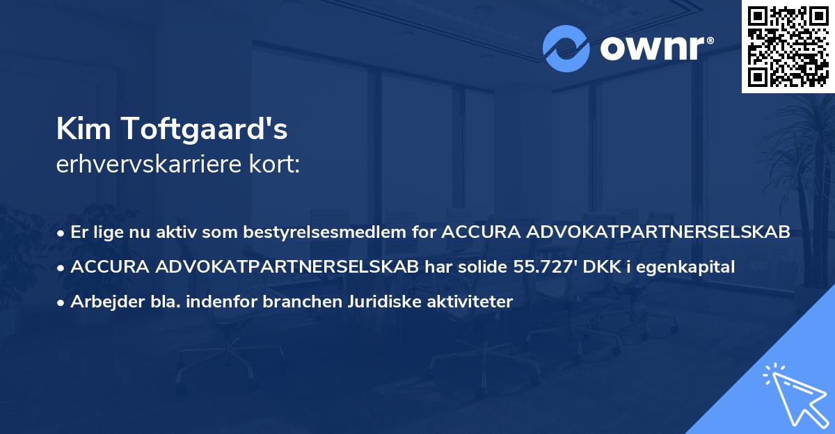 Kim Toftgaard's erhvervskarriere kort