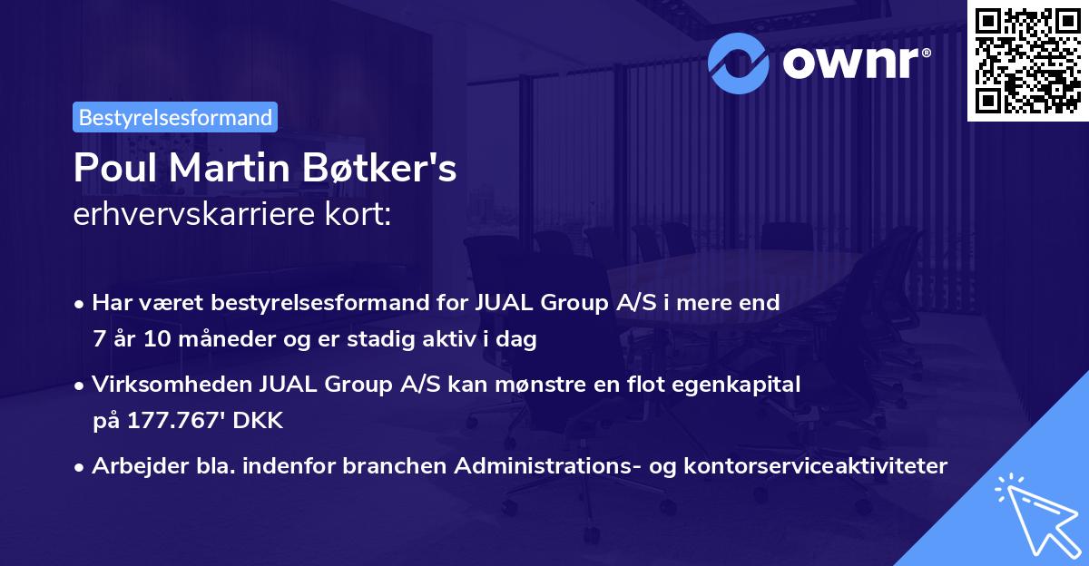 Poul Martin Bøtker's erhvervskarriere kort