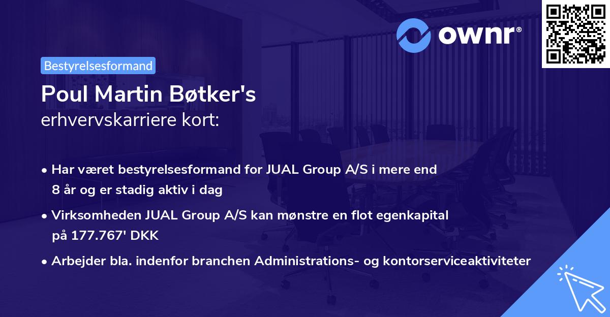 Poul Martin Bøtker's erhvervskarriere kort
