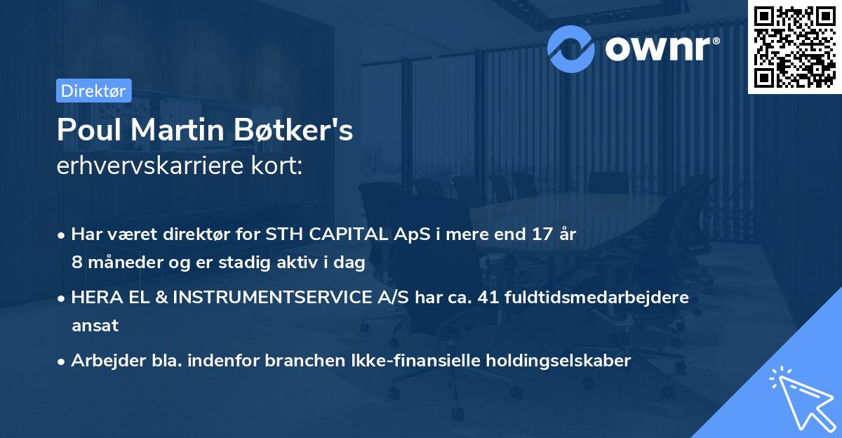 Poul Martin Bøtker's erhvervskarriere kort