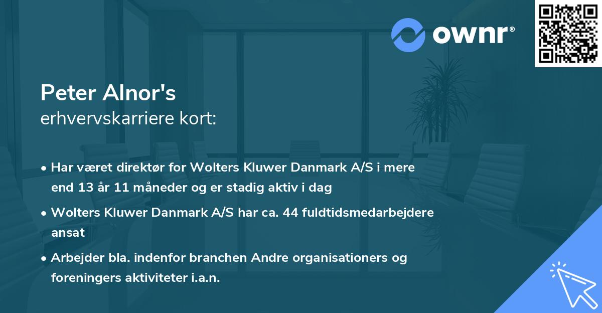 Peter Alnor's erhvervskarriere kort