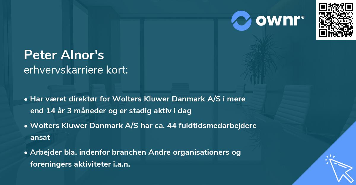 Peter Alnor's erhvervskarriere kort