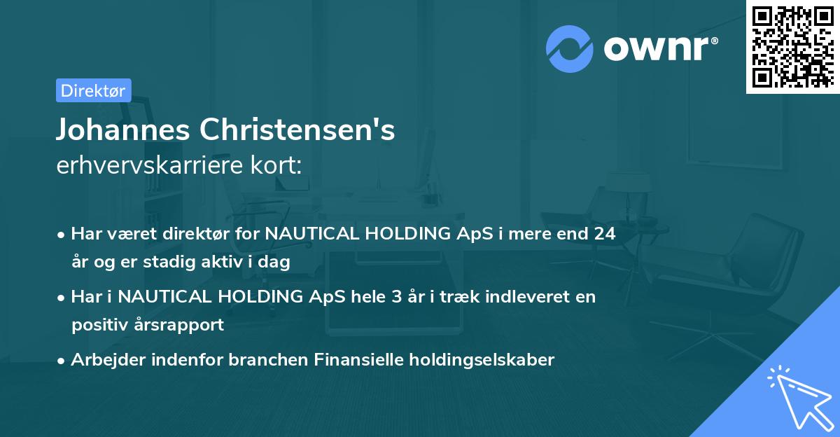 Johannes Christensen's erhvervskarriere kort