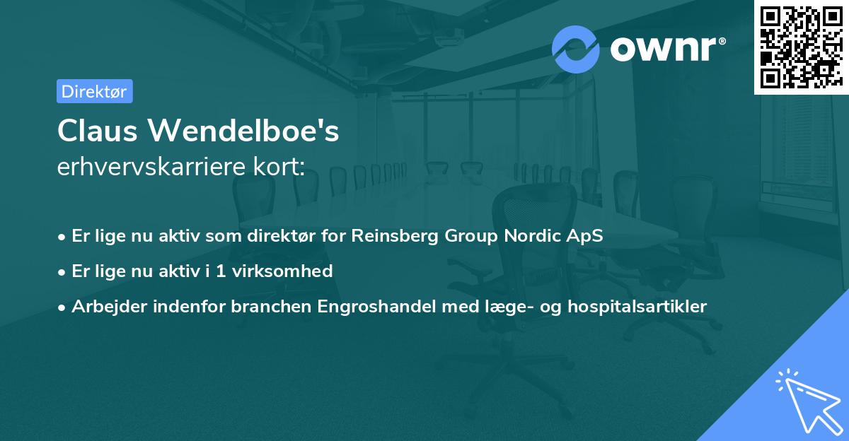 Claus Wendelboe's erhvervskarriere kort