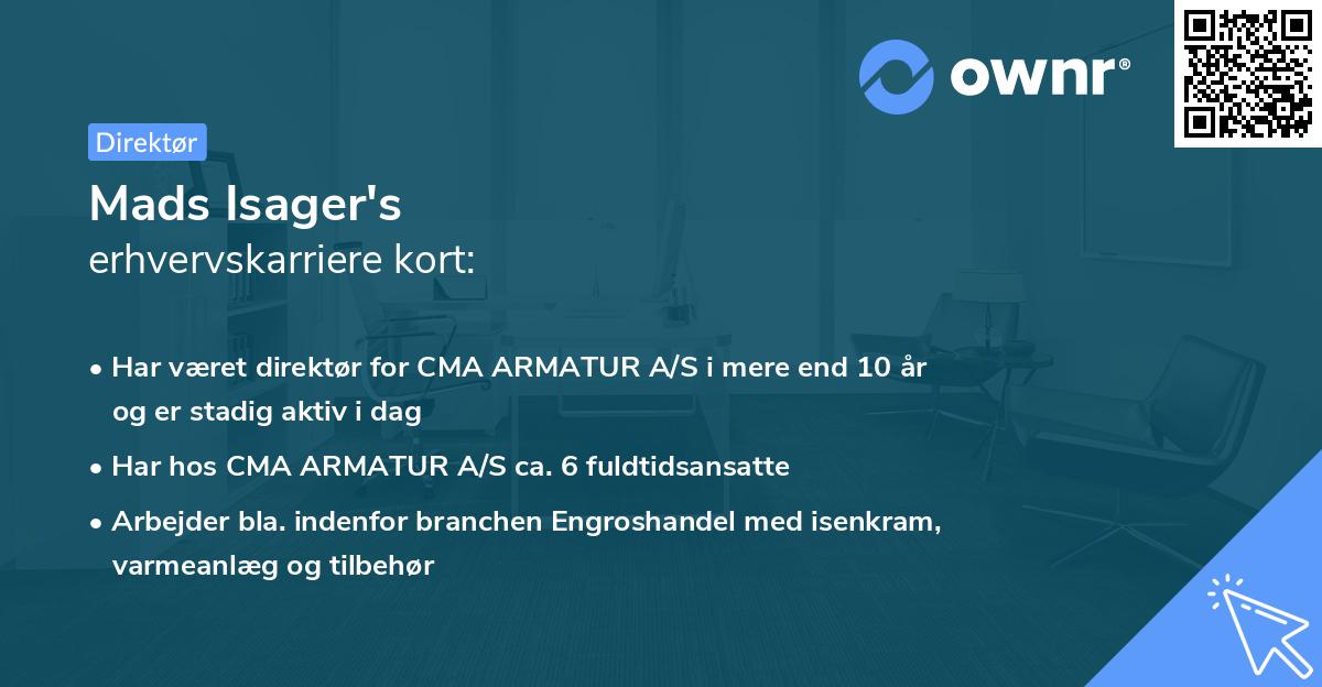 Mads Isager's erhvervskarriere kort