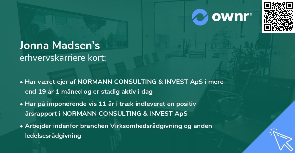 Jonna Madsen's erhvervskarriere kort