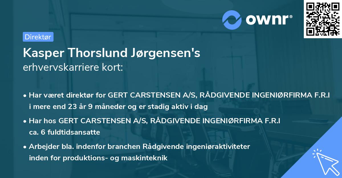 Kasper Thorslund Jørgensen's erhvervskarriere kort