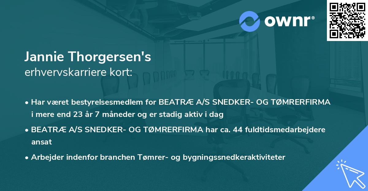 Jannie Thorgersen's erhvervskarriere kort