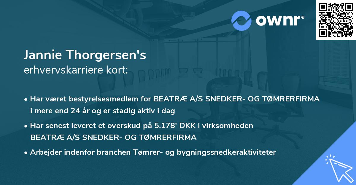 Jannie Thorgersen's erhvervskarriere kort
