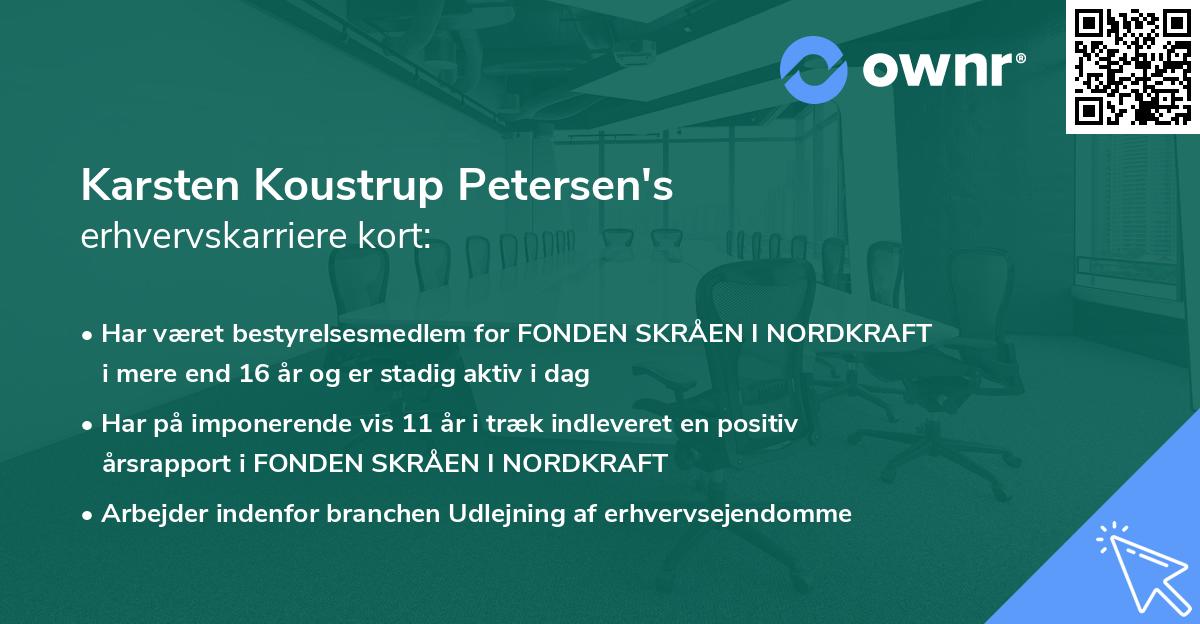 Karsten Koustrup Petersen's erhvervskarriere kort