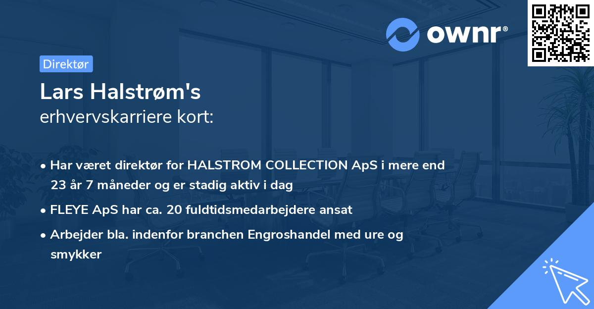 Lars Halstrøm's erhvervskarriere kort