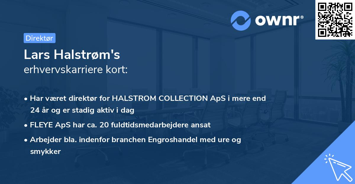 Lars Halstrøm's erhvervskarriere kort