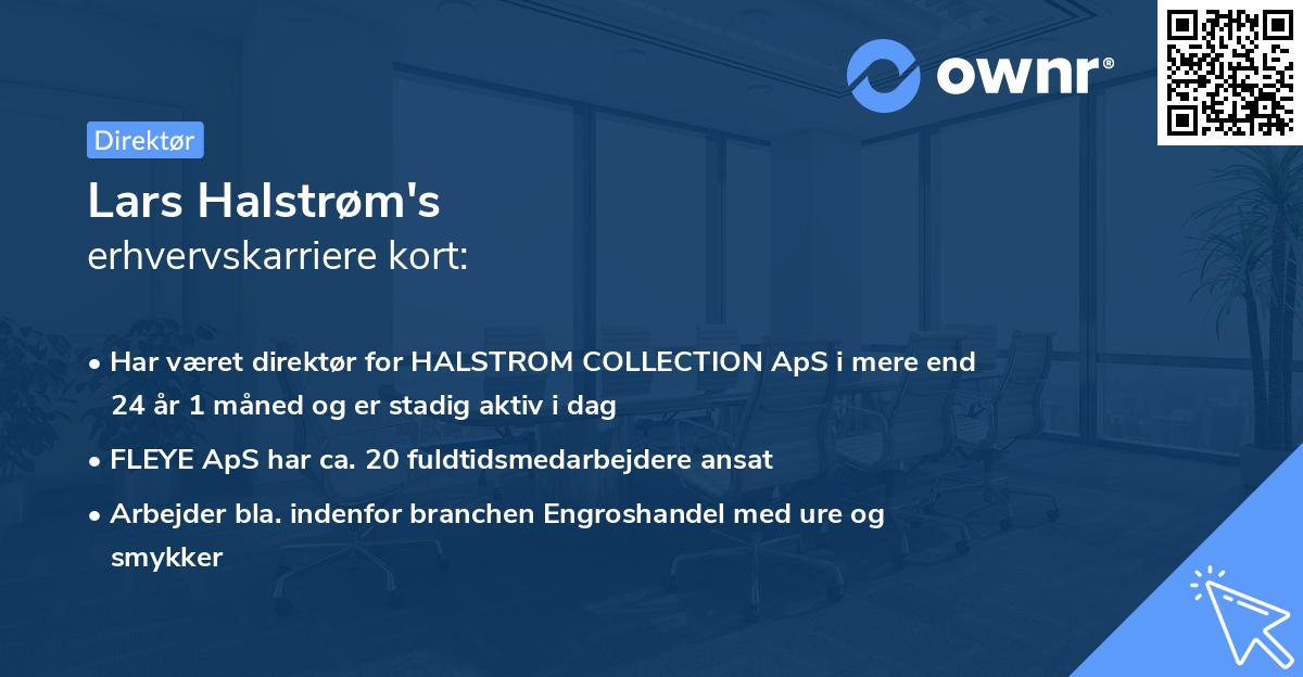Lars Halstrøm's erhvervskarriere kort